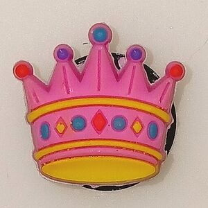 '06 '07 Authentic Jibbitz Pink princess crown crocs embellishments. Kids crocs